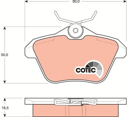 Brake Pad Set, disc brake COTEC GDB1147 - image 4