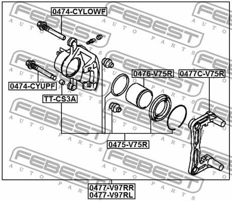 Repair Kit, brake caliper 0475-V75R