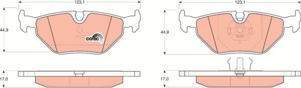 Brake Pad Set, disc brake COTEC GDB917 - image 3