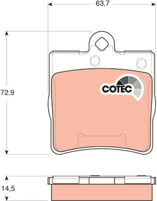 Brake Pad Set, disc brake COTEC GDB1545 - image 3