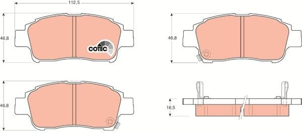 Brake Pad Set, disc brake COTEC GDB3218 - image 3