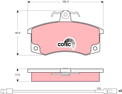 Brake Pad Set, disc brake COTEC GDB1446 - image 3