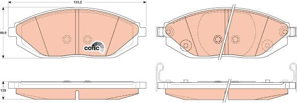 Brake Pad Set, disc brake COTEC GDB4606 - image 3