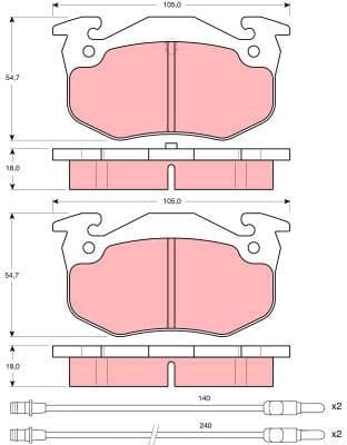 Brake Pad Set, disc brake GDB313 - image 2