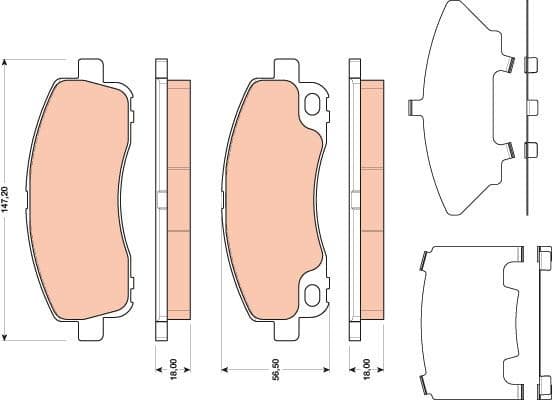 Brake Pad Set, disc brake GDB3487 - image 2