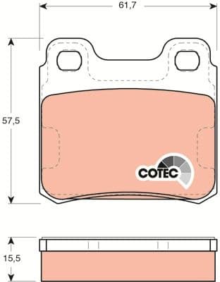 Brake Pad Set, disc brake COTEC GDB952 - image 3