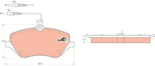 Brake Pad Set, disc brake COTEC GDB1595 - image 2