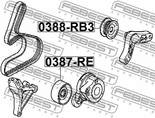 Tensioner Pulley, V-ribbed belt 0387-RE - image 2