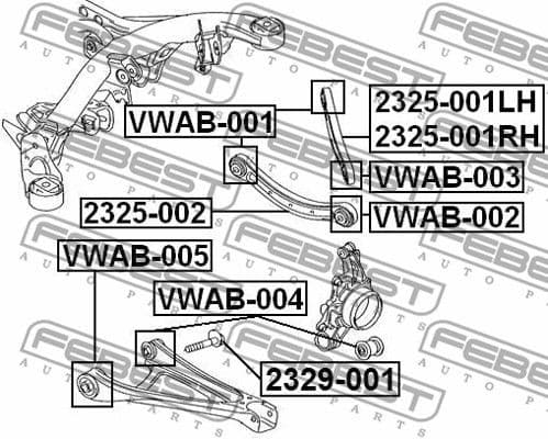Mounting, control/trailing arm VWAB-002
