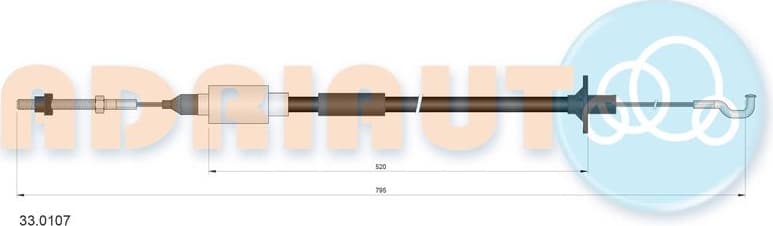 Cable Pull, clutch control 33.0107