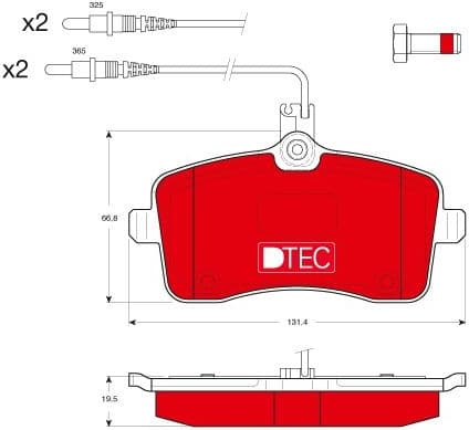 Brake Pad Set, disc brake DTEC COTEC GDB1594DTE - image 2
