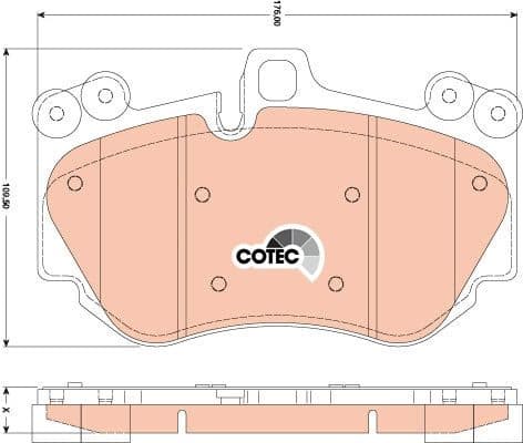 Brake Pad Set, disc brake COTEC GDB1764 - image 3