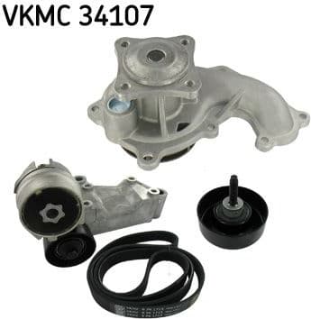 Water Pump + V-ribbed Belt Kit VKMC 34107 - image 2