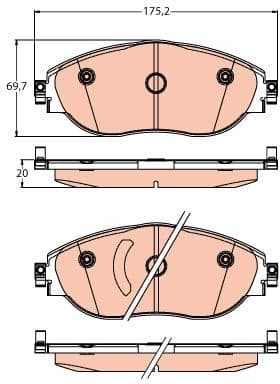 Brake pads front, Top Quality GDB2219 - image 2