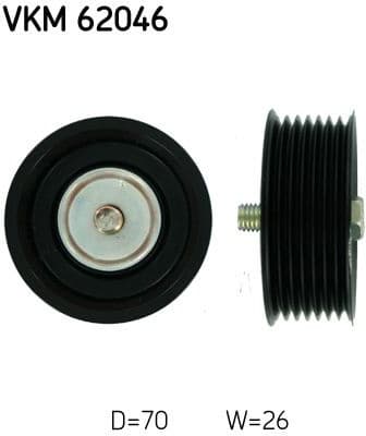 Deflection/Guide Pulley, V-ribbed belt VKM 62046 - image 3