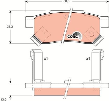 Brake Pad Set, disc brake COTEC GDB499 - image 4