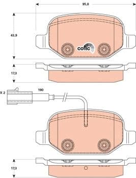 Brake Pad Set, disc brake COTEC GDB1881 - image 3