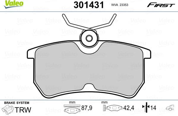 Brake Pad Set, disc brake ESSENTIAL 301431