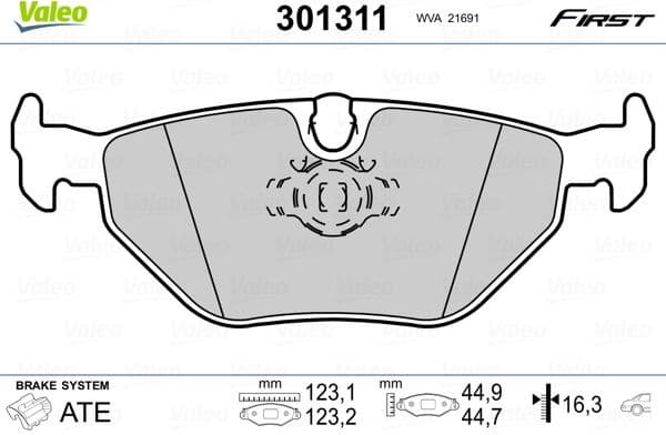 Brake Pad Set, disc brake ESSENTIAL 301311
