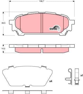 Brake Pad Set, disc brake COTEC GDB3395 - image 3