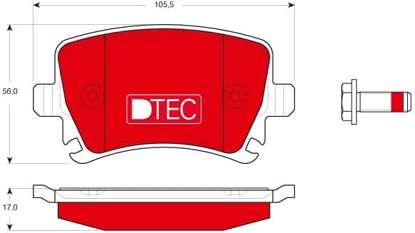 Brake Pad Set, disc brake DTEC COTEC GDB1622DTE - image 2