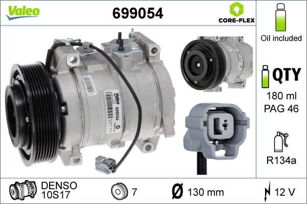 Compressor, air conditioning VALEO CORE-FLEX 699054