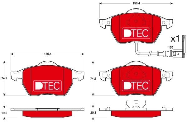 Brake Pad Set, disc brake DTEC COTEC GDB1403DTE - image 2