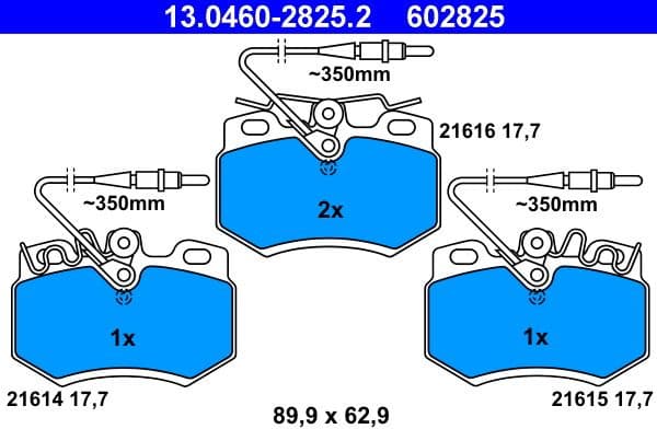 Brake Pad Set, disc brake 13.0460-2825.2