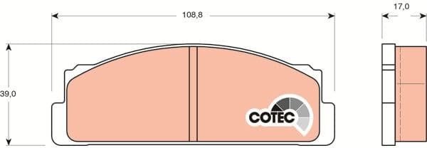 Brake Pad Set, disc brake COTEC GDB106 - image 3