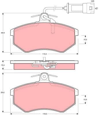 Brake Pad Set, disc brake GDB404 - image 2