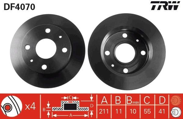 Brake Disc DF4070 - image 3