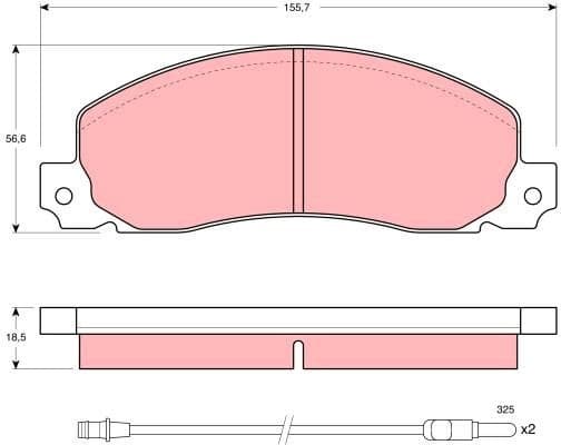 Brake Pad Set, disc brake GDB344 - image 3