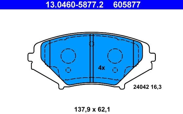 Brake Pad Set, disc brake 13.0460-5877.2