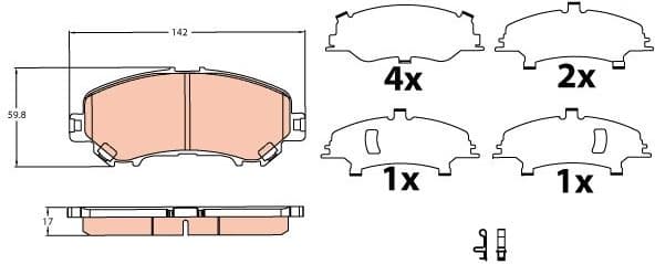 Brake pads front, Top Quality GDB3622 - image 2