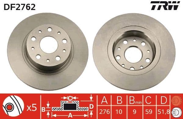 Brake Disc DF2762 - image 3