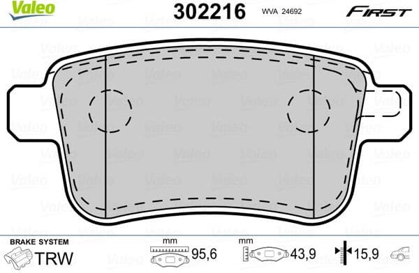 Brake Pad Set, disc brake ESSENTIAL 302216