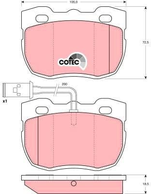 Brake Pad Set, disc brake COTEC GDB1093 - image 3
