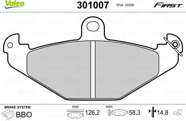 Brake Pad Set, disc brake ESSENTIAL 301007