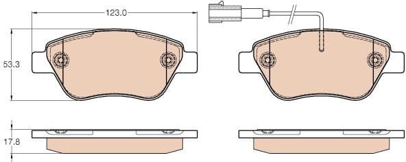 Brake Pad Set, disc brake COTEC GDB1654 - image 4