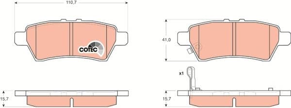 Brake Pad Set, disc brake COTEC GDB3405 - image 3