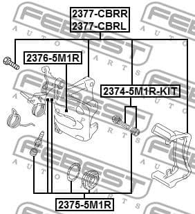 Guide Bolt, brake caliper 2374-5M1R-KIT - image 2