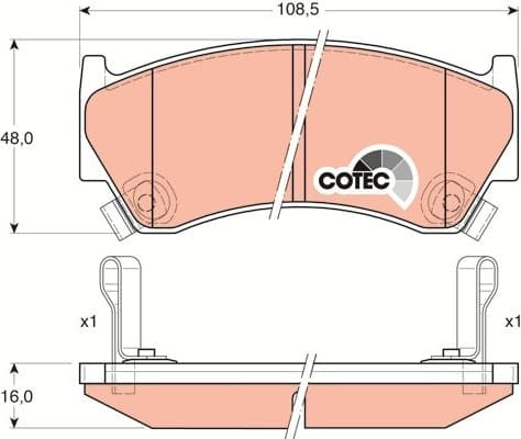 Brake Pad Set, disc brake COTEC GDB3180 - image 2