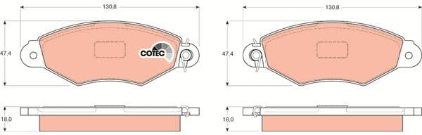 Brake Pad Set, disc brake COTEC GDB1321 - image 4