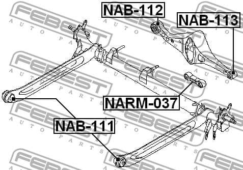 Mounting, control/trailing arm NAB-113