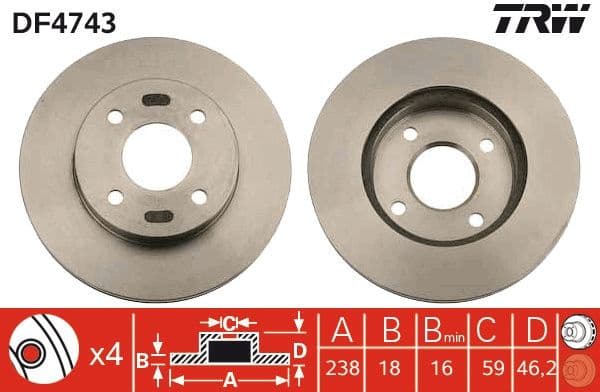 Brake Disc DF4743 - image 2