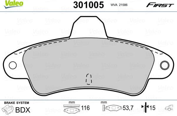 Brake Pad Set, disc brake ESSENTIAL 301005