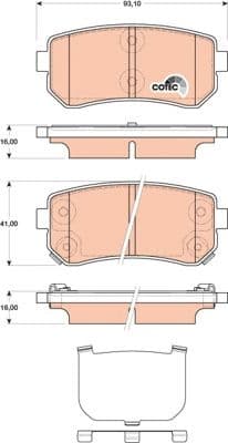 Brake pads rear, Top Quality GDB3474 - image 3