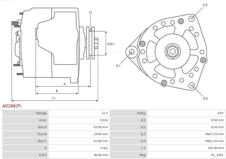 Alternator AS A0166(P) - image 5