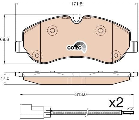Brake pads front, Top Quality GDB1967 - image 3