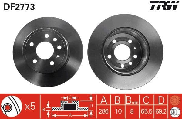 Brake Disc DF2773 - image 3